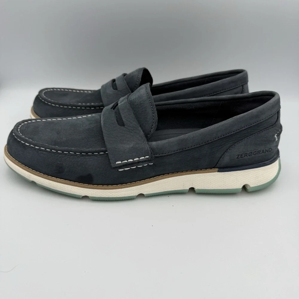 COLE‎ HAAN 4 Zerogrand Loafer Men's Size US 10.5M Suede Blue/White C34106
